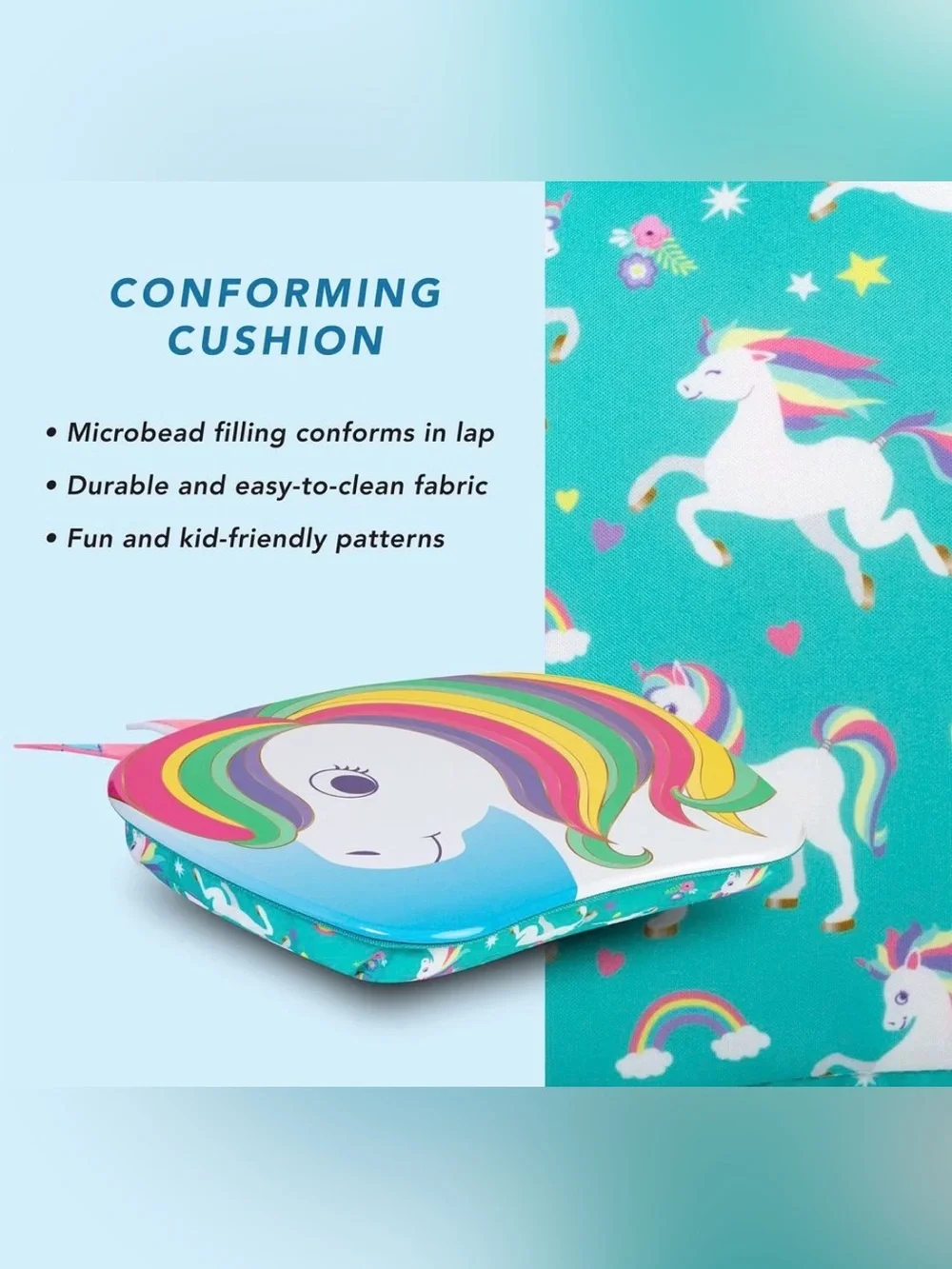 I Love Unicorns Kids Lap Desk - Turquoise Unicorn Design